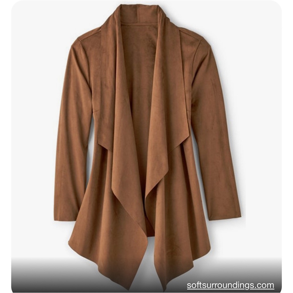 Soft Surroundings “Shape Drape FX” suede jacket Size 2x